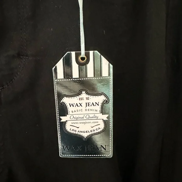 WAX JEAN HIGH RISE SKINNY JEANS: DISTRESSED: BLACK: NWT: SZ 16 - Picture 5 of 8